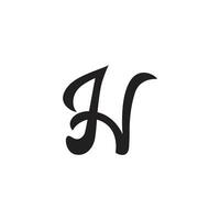 letter jn simple curves line abstract logo vector