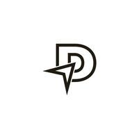 letter d cursor arrow logo design vector