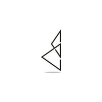 letra corriente continua Delgado línea triángulo logo vector