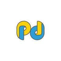 letter pd linked colorful fun design logo vector