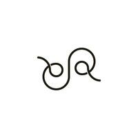 letter dp loop thread ribbon logo vector