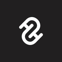 letter h2 linked loop logo vector