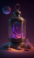 arabic lantern of ramadan celebration background. AI Generative photo