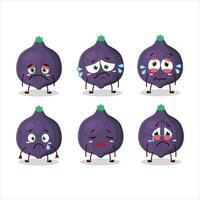 Fig cartoon in character with sad expression vector