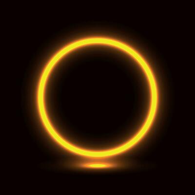 Neon lamp, neon circle, glowing circle, pink neon vector illustration.
