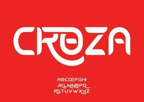 Croza techno display typeface futuristic font. Vector