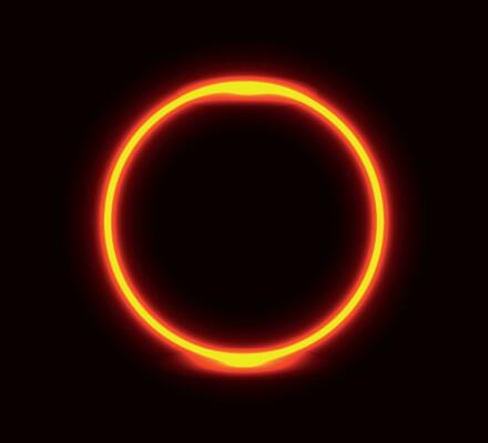 Neon lamp, neon circle, glowing circle, pink neon vector illustration.