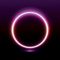 Neon lamp, neon circle, glowing circle, pink neon vector illustration.