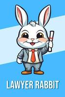 vector ilustración, juez conejo, animal clipart