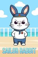 Vector Illustration, Sailor Rabbit, Animal Clipart