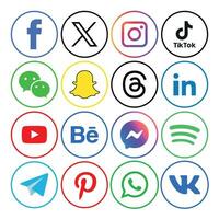 Social media icons set Logo Vector Illustrator network