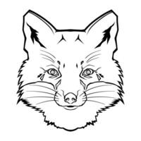 Black fox head on white background vector