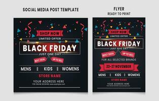 Black friday social media post design, Black Friday flyer design , Black friday promotion social media post and story template design vector