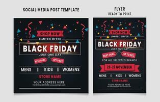 Black friday social media post design, Black Friday flyer design , Black friday promotion social media post and story template design vector