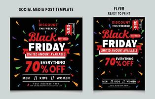 Black friday social media post design, Black Friday flyer design , Black friday promotion social media post and story template design vector