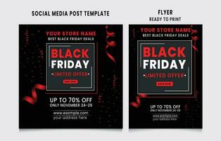 Black friday social media post design, Black Friday flyer design , Black friday promotion social media post and story template design vector