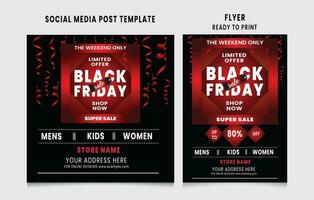 Black friday social media post design, Black Friday flyer design , Black friday promotion social media post and story template design vector
