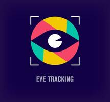 Creative eye tracking system logo. Unique color transitions. Unique cyber security, personal information and system login logo template. vector