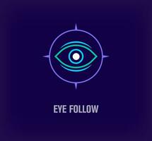 Creative eye tracking logo. Unique color transitions. Unique corporate technology and artificial intelligence logo template. vector