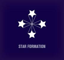 Creative star formation logo. Unique color transitions. Unique successful and distinguished company logo template. vector