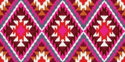 hermoso arte ikat. el patrón de colores inconsútil navajo en tribal, bordado folclórico, impresión de ornamento de arte de rombo geométrico azteca mexicano. Diseño para alfombra, papel tapiz, ropa, envoltura y tela. vector