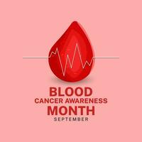 Vector illustration of Blood Cancer Awareness Month observed in September, Suitable for greeting cards and social media posts