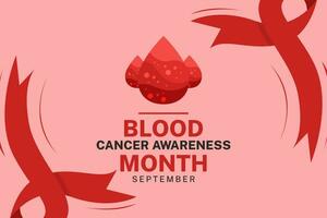 Vector illustration of Blood Cancer Awareness Month observed in September, Suitable for greeting cards and social media posts