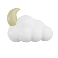 Luna nube tempo metereologico 3d illustrazione png