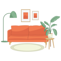 salon intérieur Couleur 2d illustration png