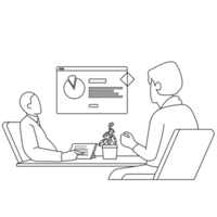 Check Team progress Kids Coding Outline 2D Illustration png