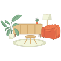 Familie Zimmer Innere Farbe 2d Illustration png