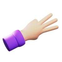 Counting Hand Gestures 3D Illustrations png