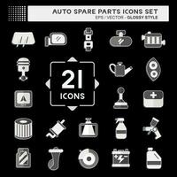 Icon Set Auto Spare Parts. related to Spare Parts symbol. glossy style. simple design editable. simple illustration vector