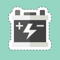 Sticker line cut Battery. related to Spare Parts symbol. simple design editable. simple illustration vector