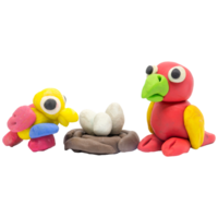 handgemaakt plasticine schattig vogel png