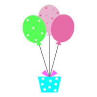 contento cumpleaños globo y regalo clipart. png