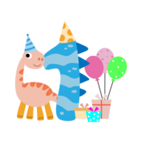 feliz aniversário dinossauro clipart. festa dino png