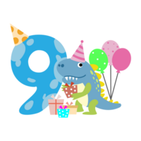 glücklich Geburtstag Dinosaurier Clip Art. Party Dino png