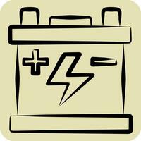 Icon Battery. related to Spare Parts symbol. hand drawn style. simple design editable. simple illustration vector