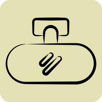 Icon Rear View Mirror. related to Spare Parts symbol. hand drawn style. simple design editable. simple illustration vector