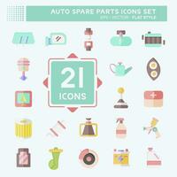 Icon Set Auto Spare Parts. related to Spare Parts symbol. flat style. simple design editable. simple illustration vector