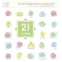 Icon Set Auto Spare Parts. related to Spare Parts symbol. Color Spot Style. simple design editable. simple illustration vector