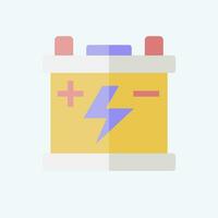 Icon Battery. related to Spare Parts symbol. flat style. simple design editable. simple illustration vector