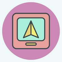 Icon GPS machine. related to Spare Parts symbol. color mate style. simple design editable. simple illustration vector