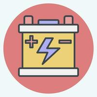 Icon Battery. related to Spare Parts symbol. color mate style. simple design editable. simple illustration vector