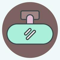 Icon Rear View Mirror. related to Spare Parts symbol. color mate style. simple design editable. simple illustration vector
