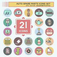 Icon Set Auto Spare Parts. related to Spare Parts symbol. color mate style. simple design editable. simple illustration vector