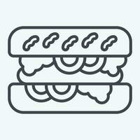 Icon Choripan. related to Argentina symbol. line style. simple design editable. simple illustration vector