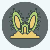 Icon Cactus. related to Argentina symbol. color mate style. simple design editable. simple illustration vector