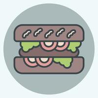 Icon Choripan. related to Argentina symbol. color mate style. simple design editable. simple illustration vector